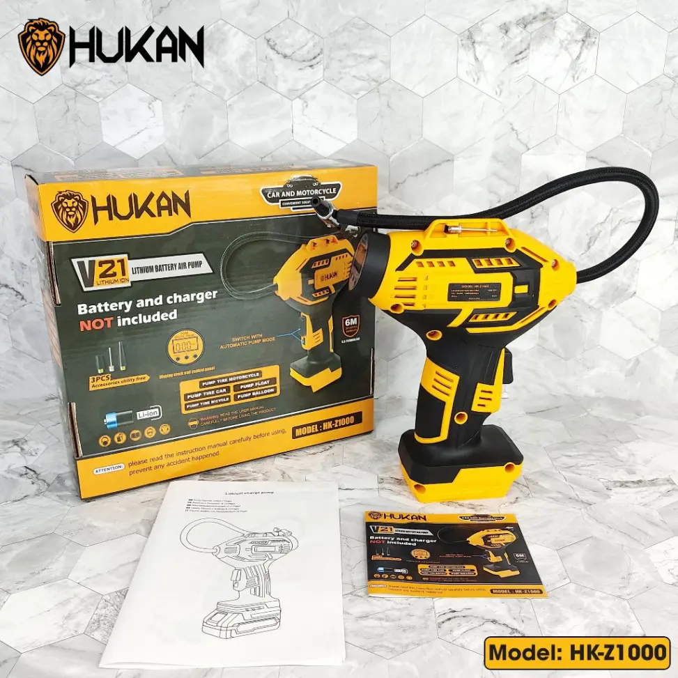Thân máy bơm hơi dùng pin Hukan Z1000 mạnh mẽ chuyên bơm lốp xe đạp xe máy ô tô