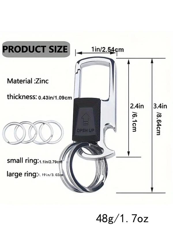 Metal Keychain with Detachable Key Rings, Bottle Opener Keychain, Creative Gift for Men & Women, Fashion Accessories for Daily Use, Travel Essentials 1