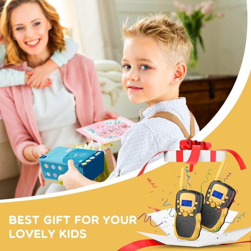 Product Introduction of Kids Walkie Talkies 3-12 Year Old Boys Girls 22 Channels Two Way Radio Toys with Backlit LCD for Outdoor Camping Hiking 8