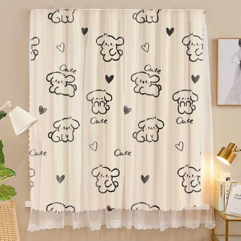 [8313 People Rated] New Sheer Curtains No Drilling Installation Magic Tape Bedroom Adhesive Blackout Cloth Rental House Self-Adhesive Sunshade