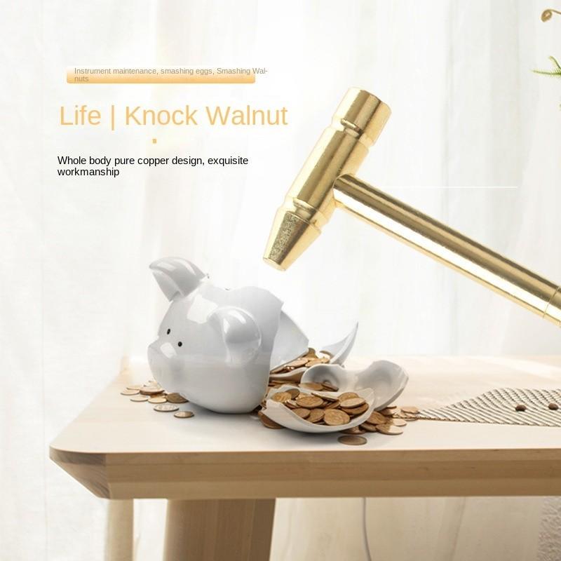 Product Introduction of Outdoor multifunctional small iron hammer, household small hammer, six in one copper plated hammer with small screwdriver inside 4