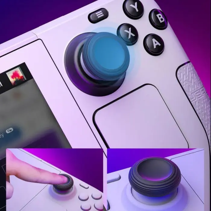 JSAUX Skin Stickers Set Compatible for Steam Deck Free Thumb Grip Caps 6