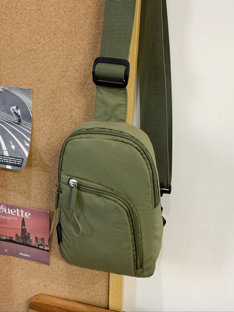 Product Introduction of Fashionable Lightweight Minimalist Compact Zipper Sling Bag, Casual Versatile Phone Bag for Women & Men, Trendy All-match Crossbody Chest Bag for Daily Used 0