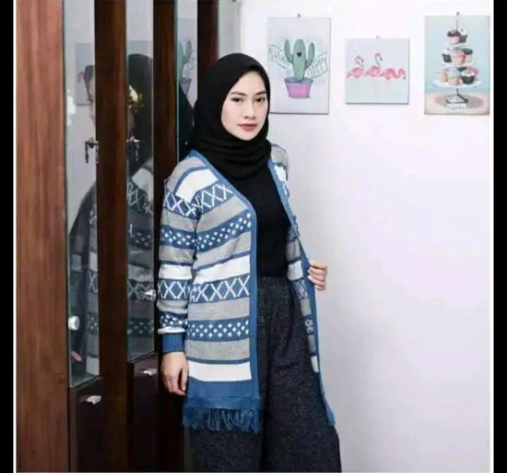Cardigan Wanita Long Hinata Cardi Baju Rajut 1