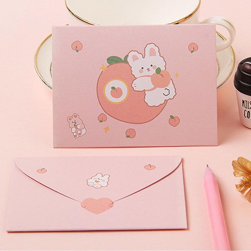 Cute Cartoon New Year Postcard Letter Paper Blessing Thank Envelope Birthday Card Greeting Card 7