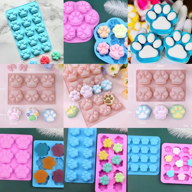 Khuôn Silicon Chân Mèo, Chân Chó Làm Bánh Pudding, Thạch Rau Câu, Đậu Hủ Non, Sáp Waxing, khuôn nến