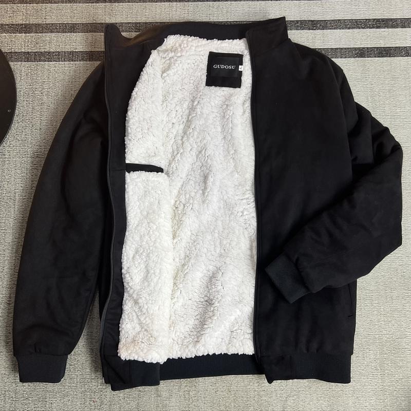  Áo khoác nam chất vải da lộn lót lông dày dặn giữ ấm mùa thu đông 