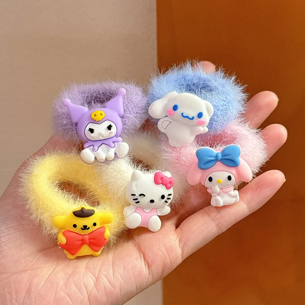Dây Buộc Tóc Hoạt Hình, Thiết Kế Dễ Thương, Màu Pastel, Dây Buộc Tóc, Không Làm Tổn Thương Tóc, Thích Hợp Cho Trẻ Em Và Phụ Nữ, Dây Cao Su, Đồ Trang Trí Tóc Búi Tóc Thấp, Dây Buộc Tóc Nhồi Bông Women Chun
