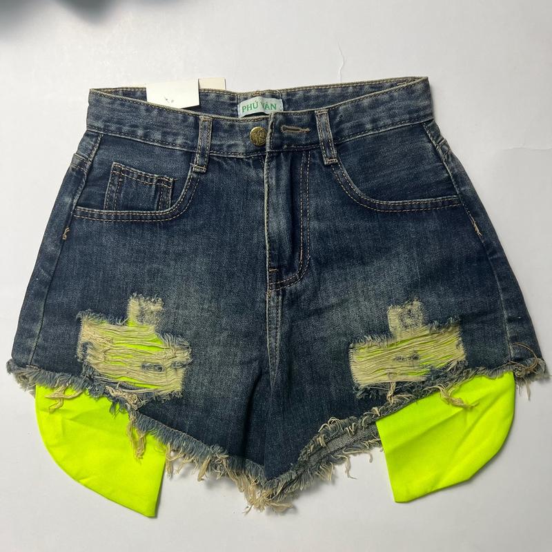 N009.1 Quần Đùi Jean Nữ Short Jeans Rách Lòi túi - Quần Ngắn Mặc Ở Nhà Đi Chơi Mùa Hè Pants - Quần Đùi Bò Nữ Quần Short Nữ Cạp Cao Women Denim quần jean tam giác ngược jeans Lưng Cao Có Túi xinh shirt giặt bằng nước lạnh quân shor Tua Rua sooc