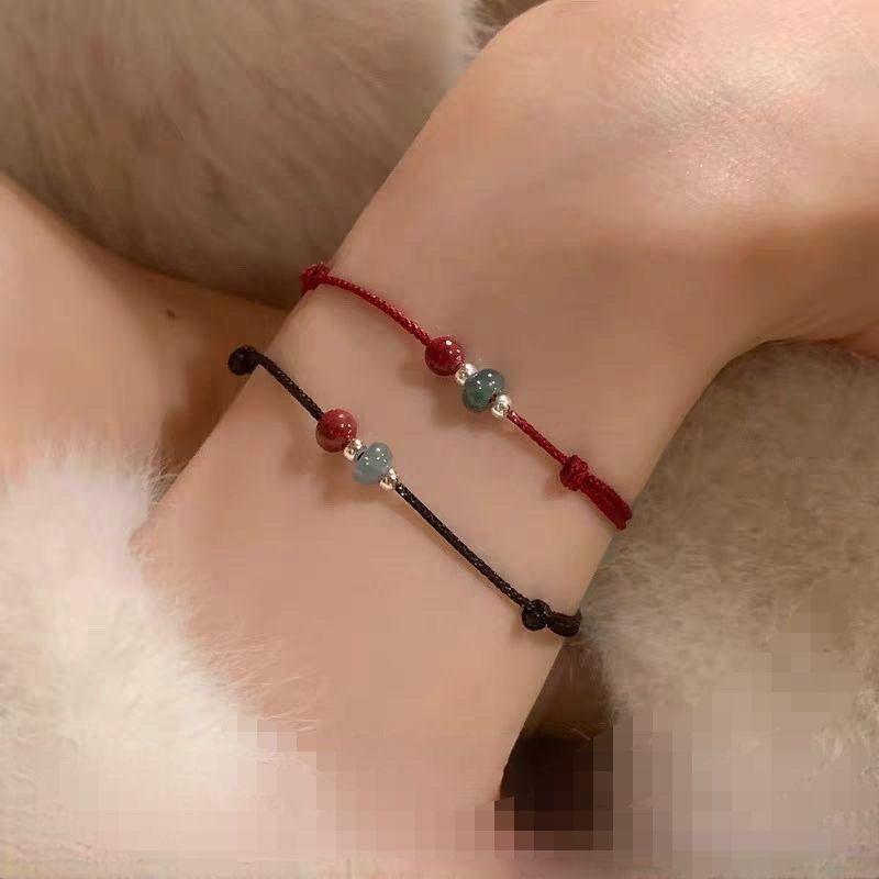 Product Introduction of Vòng Tay Chuỗi Đeo Tay Dệt, Phong Cách Tự Nhiên Cùng, Charm Chu Sa May Mắn, Thiết Kế Đơn Giản, Thích Hợp Cho Cặp Đôi, Lễ Hội Và Quà Tặng Bạn Gái, Năm 2024, Hàng Mới Về 4