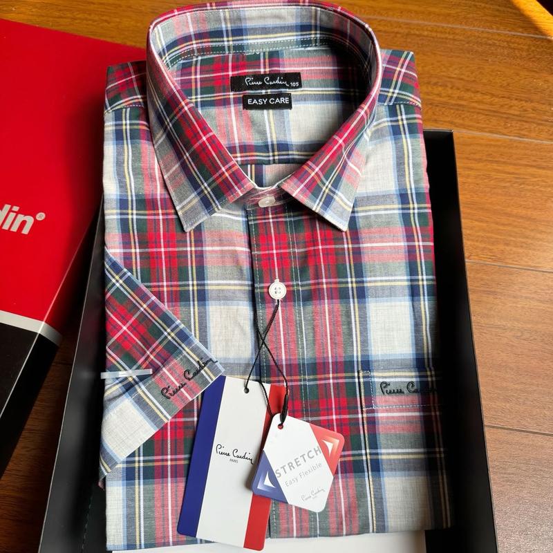 Sơ mi ngắn tay PIERRECARRDIN HÀN - dáng slimfit vừa người - vạt bầu sơ vin - 3 màu trẻ trung, năng động - chất cotton mềm mát ít nhăn 3