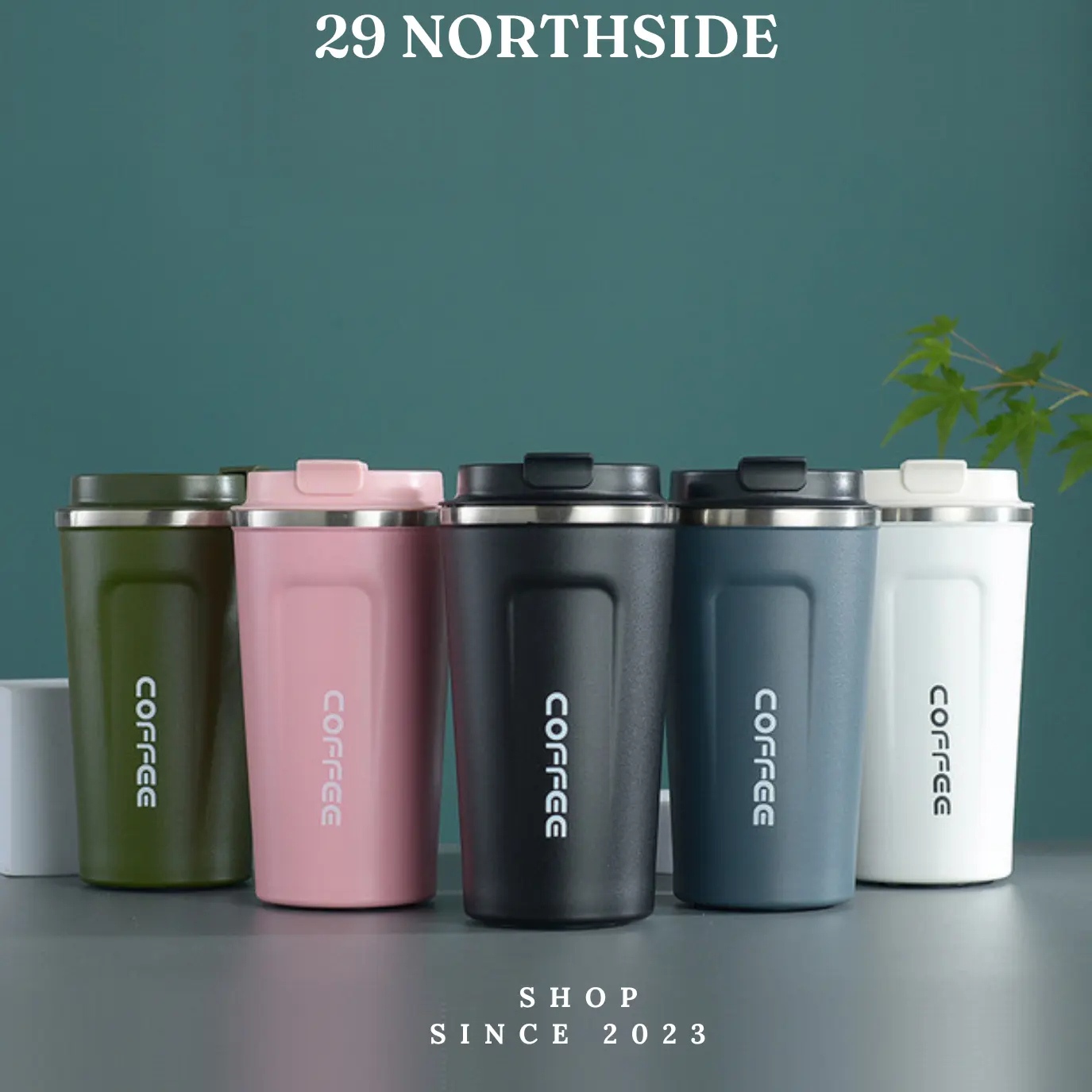 29NS-(Tặng Dây Đeo) Bình giữ nhiệt Coffee inox 304 Dung Tích 360/ 400/ 510ml Kiểu Dáng Văn Phòng Cầm Tay Sang Trọng, ly giữ nhiệt Nóng Lạnh