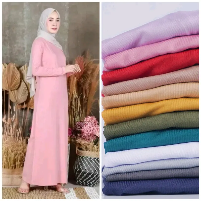 INNER DRESS MANSET LENGAN PANJANG BAHAN SPANDEK JERSEY PREMIUM Dalaman Wanita Muslim Tebal 2