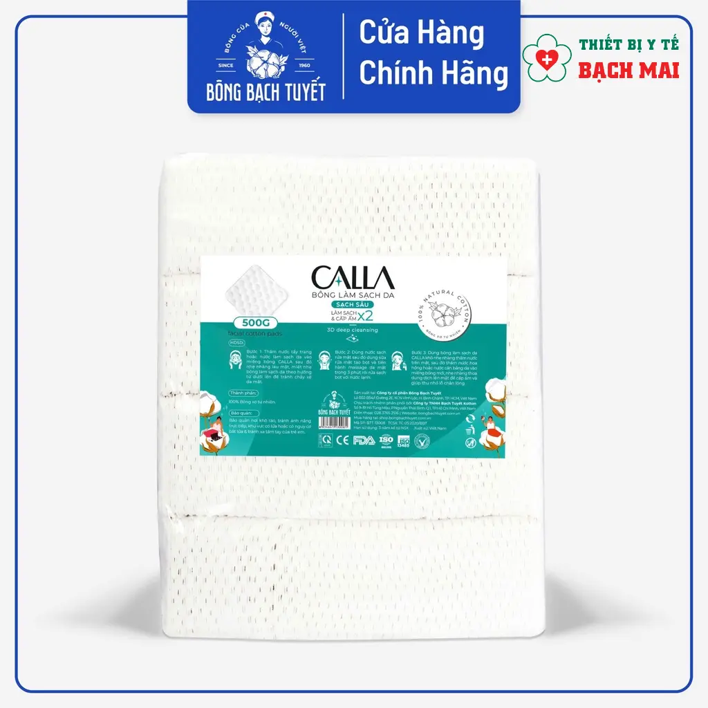 Bông Tẩy Trang Merilynn/ CALLA gói 500g Bạch Tuyết