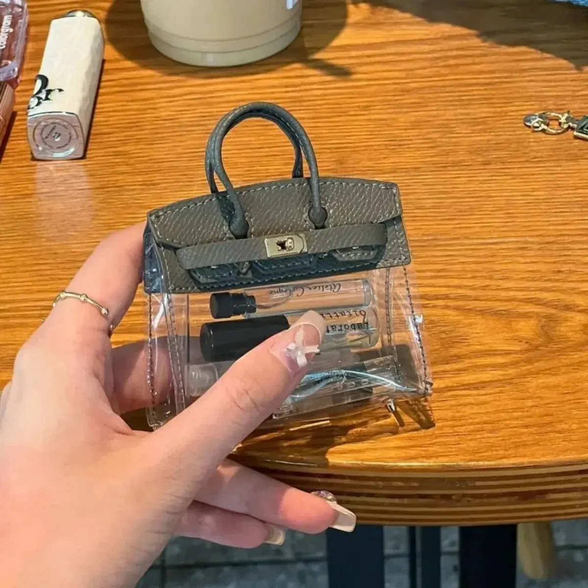 Mini Creative Handbag Design Car Keys Storage Bag Women Fashion Brand Bag Shape Bottle Earphone Cute Storages Storage Box Purse