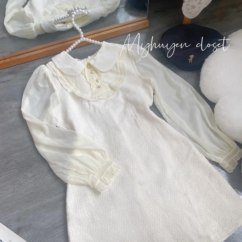 ĐẦM DẠ BỐ VIỀN TAY VOAN DÀI 7
