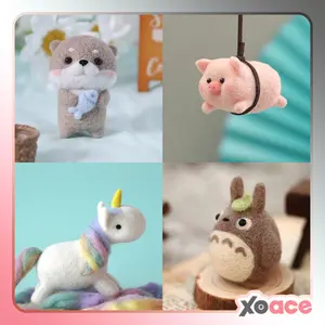 DIY Kit Animal Felt Wool Needle Poke Kerajinan Boneka Animal Hewan Lucu