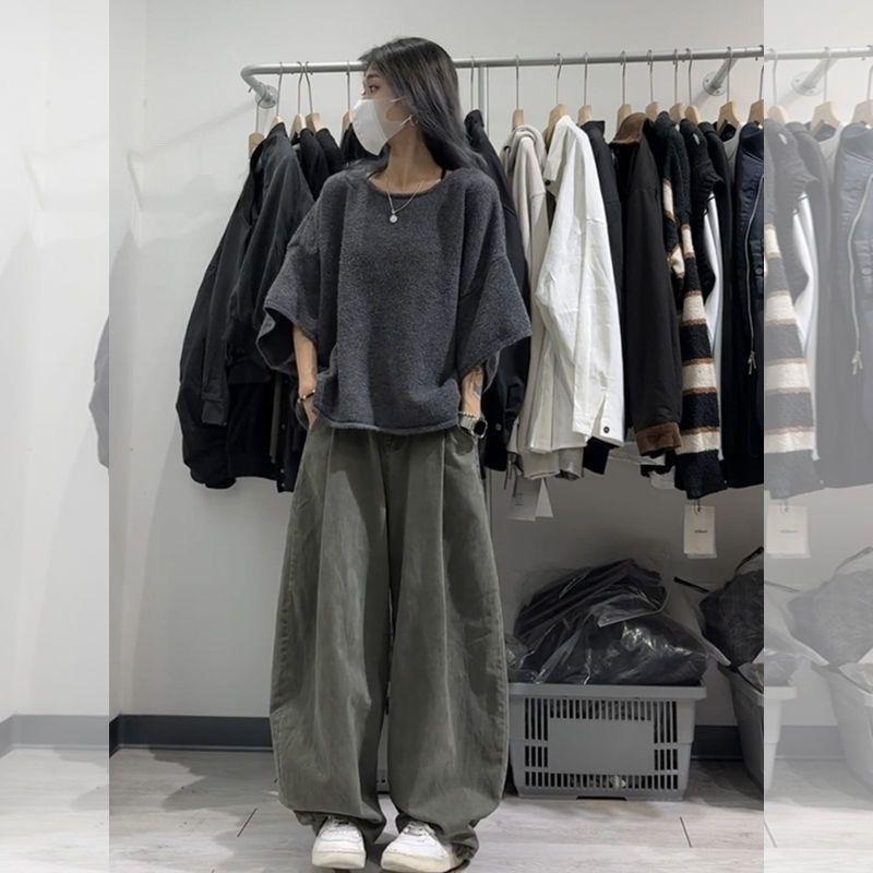 Product Introduction of 2025 Summer Fashion Outfit for Women 2025 New Korean Style Loose Short Sleeve Top Trendy Casual Pants Two-Piece Set 4