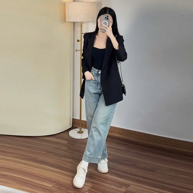 Ngocanh6959 A714 Áo blazer khoác nữ Quảng Châu phong cách tiểu thư sang trọng Hàn Quốc 6