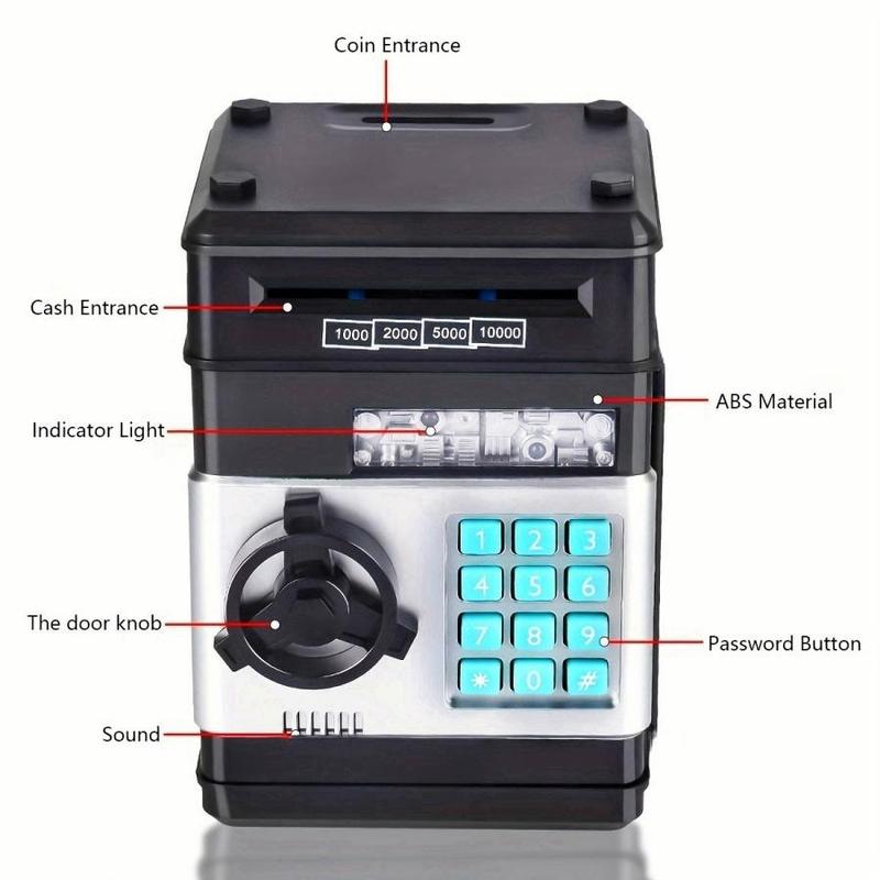 Electronic Coin Savings Bank, Atm Savings Bank Coin Scroll Storage Box, Novelty & Gag Toy, Stocking Filler, Electronic Atm Yabao Pounds, Valentine's Day Gift 3