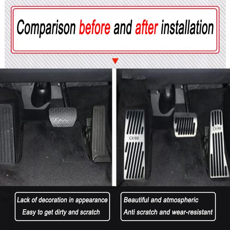 Product Introduction of For 2023 2024 Mazda CX90 CX-90 cx 90 Car Accelerator Pedal Brake Foot Rest Pad No Drill Cover Anti Skid Auto Accessories Guards 6
