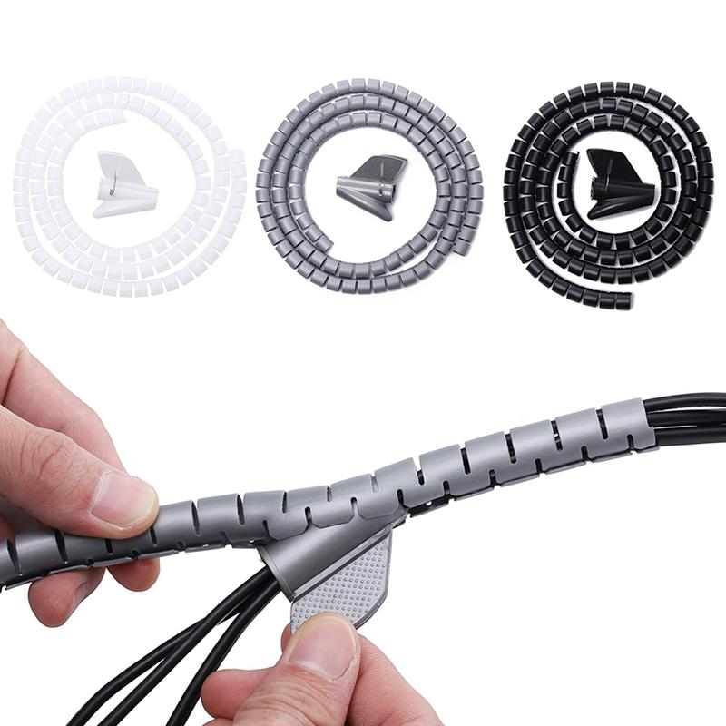 Desktop Wire Wrap Cable Winder Tube Cord Protector Management Cable Organizer Storage Pipe 0