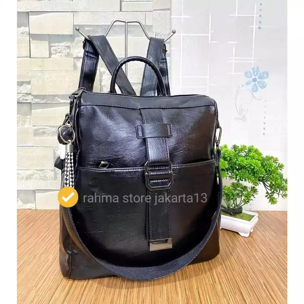 tas ransel wanita import bahan kulit kualitas super korea kmbrn