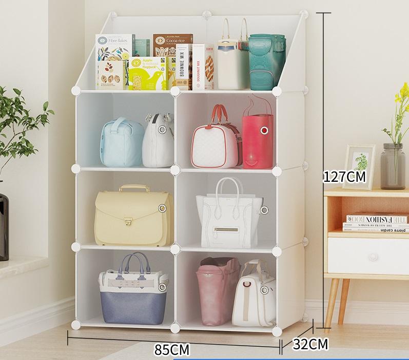 Tủ Nhựa Lắp Ghép Đa Năng Đựng Túi Xách Mỗi Ngăn Tủ 2x32x32cm