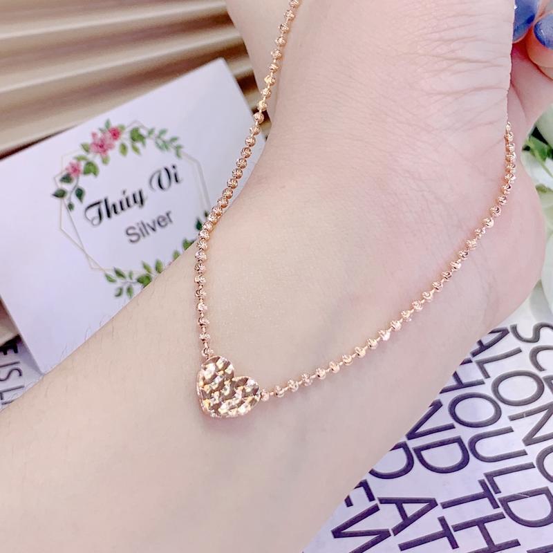 Lắc chân nữ bi phụ kiện xi vang hồng 3