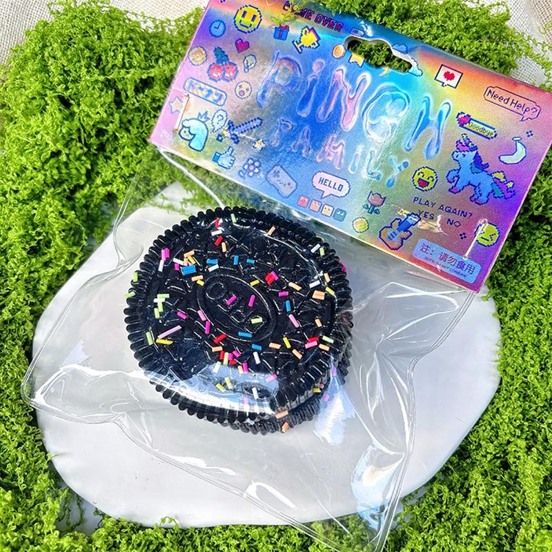 1Pcs Durable New Fidget Biscuit Pinching Toy Big Oreo Stress Relief Squeeze Dessert Toy Silicone Super Soft Stress Relief Toy 6