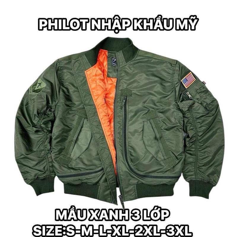 ÁO KHOÁC PHILOT - PHI CÔNG TRẦN BÔNG CAO CẤP VẢI DÙ 726 HÀNG 3 LỚP ÁO KHOÁC NAM