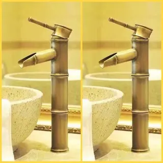 Vòi trúc đồng 30cm / vòi lavabo trúc thác 30cm