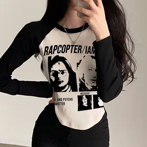 Crop Top Longslevee RAPCOPTER Knit Rib Premium  (LD 96, P 40) Baju Knitwear Nyaman Panjang Wanita