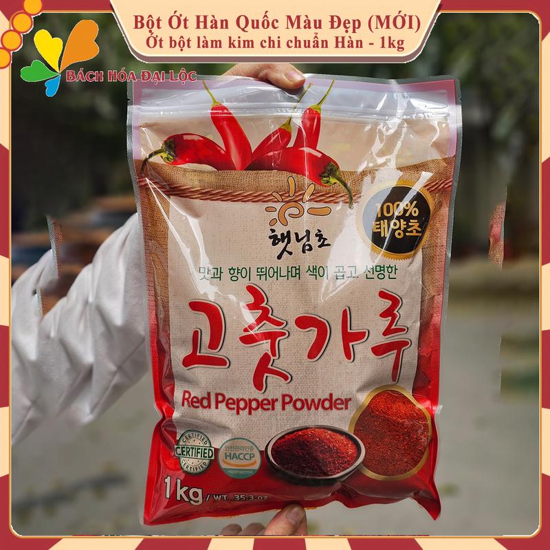 Ớt Bột Hàn Quốc Làm Kim Chi Chuẩn Vị Hàn, Bột Ớt Hàn Quốc Gói 1KG Màu Đẹp Làm Tokbokki, Mỳ Cay, Chân Gà Sốt Thái Đẹp
