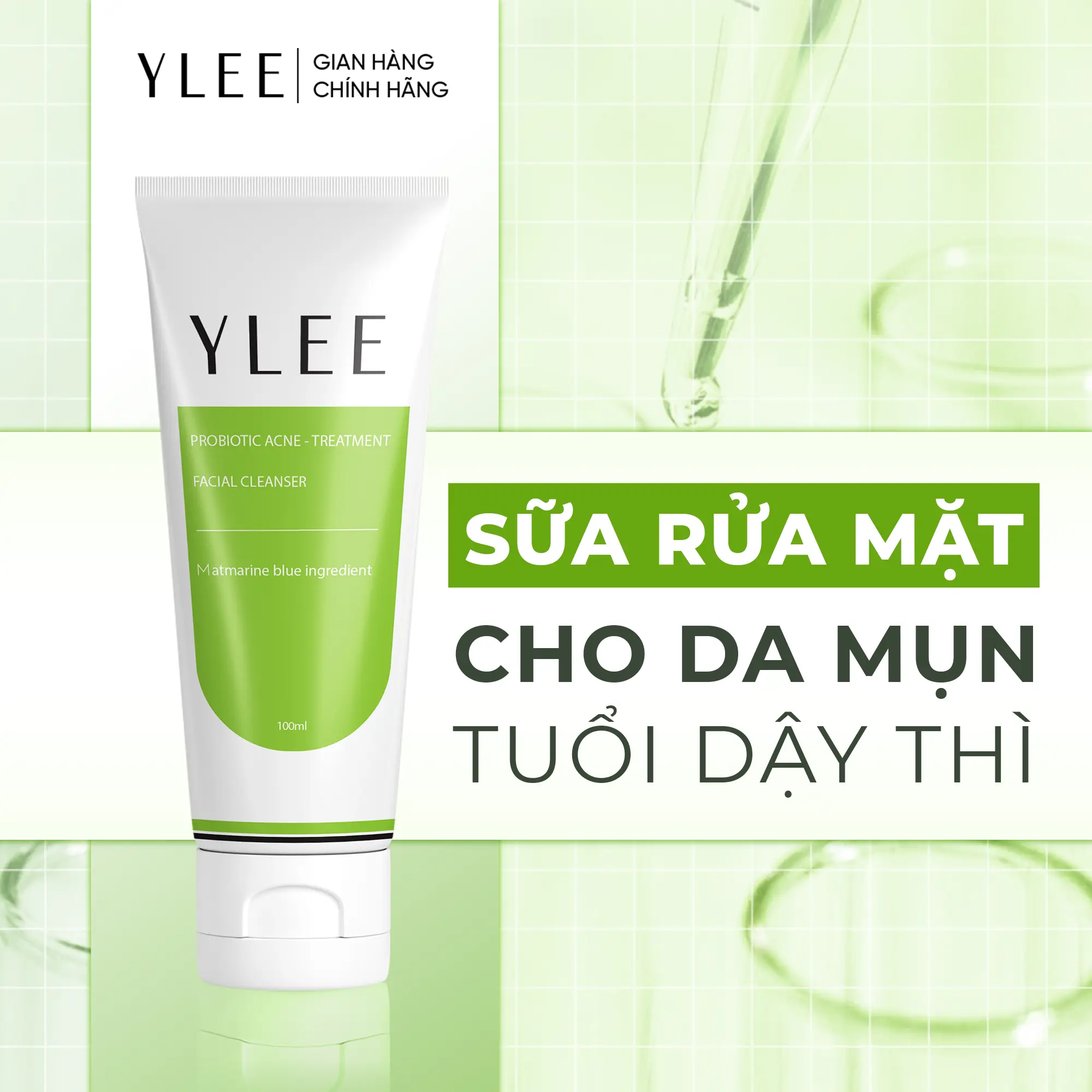 [AF] Sữa Rửa Mặt YLEE Cho Da Dầu Mụn Tuổi Dậy Thì, Da Nhạy Cảm, Hỗ Trợ Trị Mụn, Sáng Da