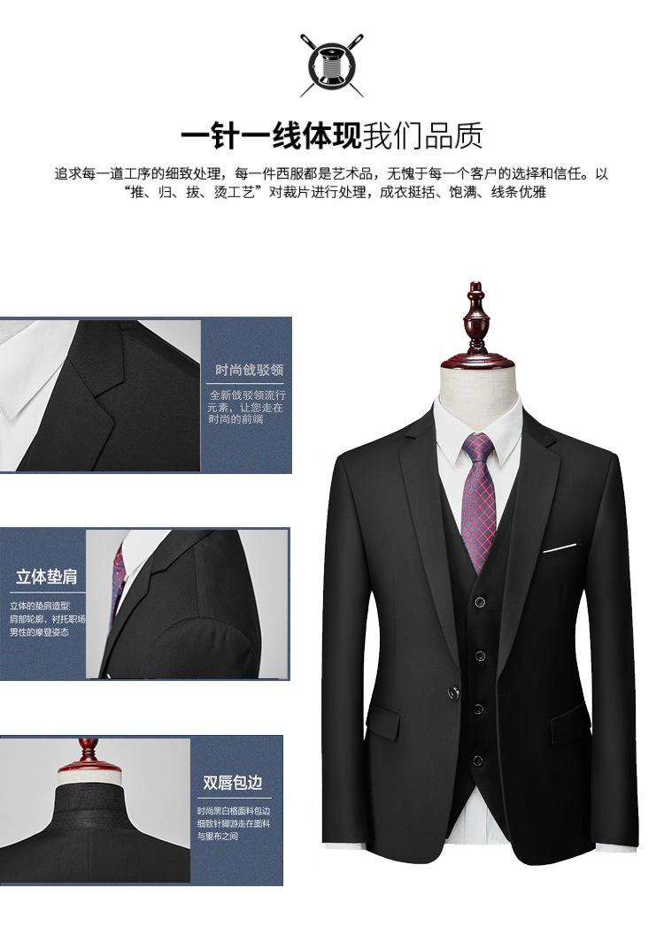 Product Introduction of Men's Sut Slim Fit, 3 Piece Set, Korean Style Wedding Groom Blazer & Pants, Business Formal Office Wear, Prom Party Dinner Jacket, Free Shipping 5
