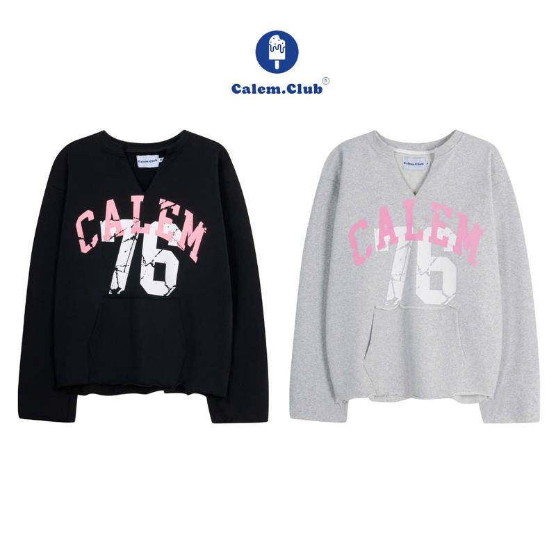 [ KHÔNG XÙ LÔNG ] - Áo nỉ sweater cổ V dài tay CALEM 76 không lai chất nỉ chân cua form unisex nam nữ - Xmas