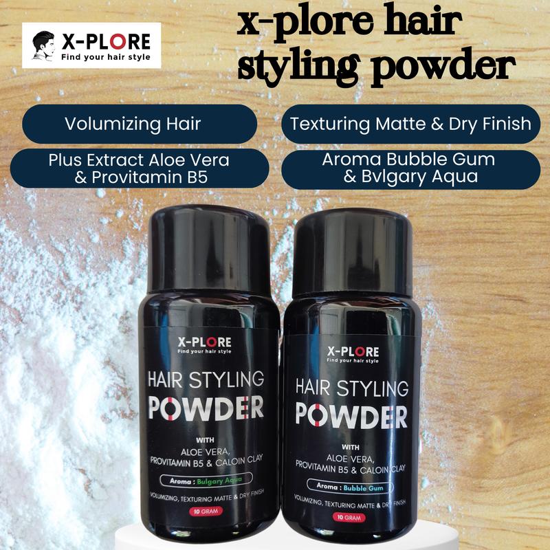 Product Introduction of Hair Powder X-Plore Pria Bedak Rambut Hairstyling Texture Mattifying 10g Origina l Cocok Semua Jenis Rambut Pomade Brewok anti Rontok cocok untuk Cowok pengembang rambut pria minyak  rambut 0