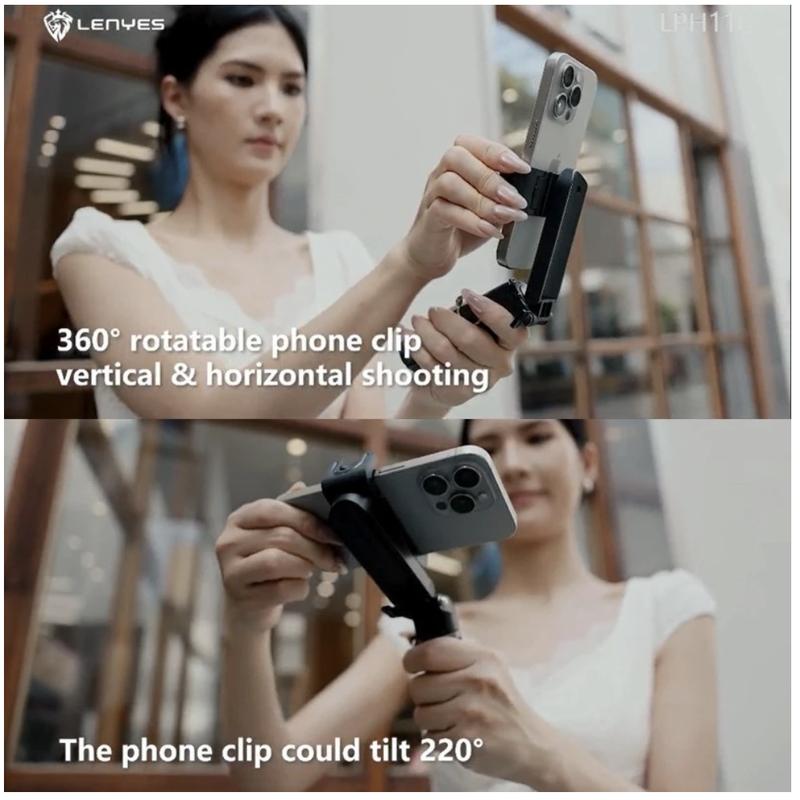LENYES LPH110 Super Mini Tongsis Tripod Stick Selfie Vlog with LED Light Bluetooth Remote Monopod 5