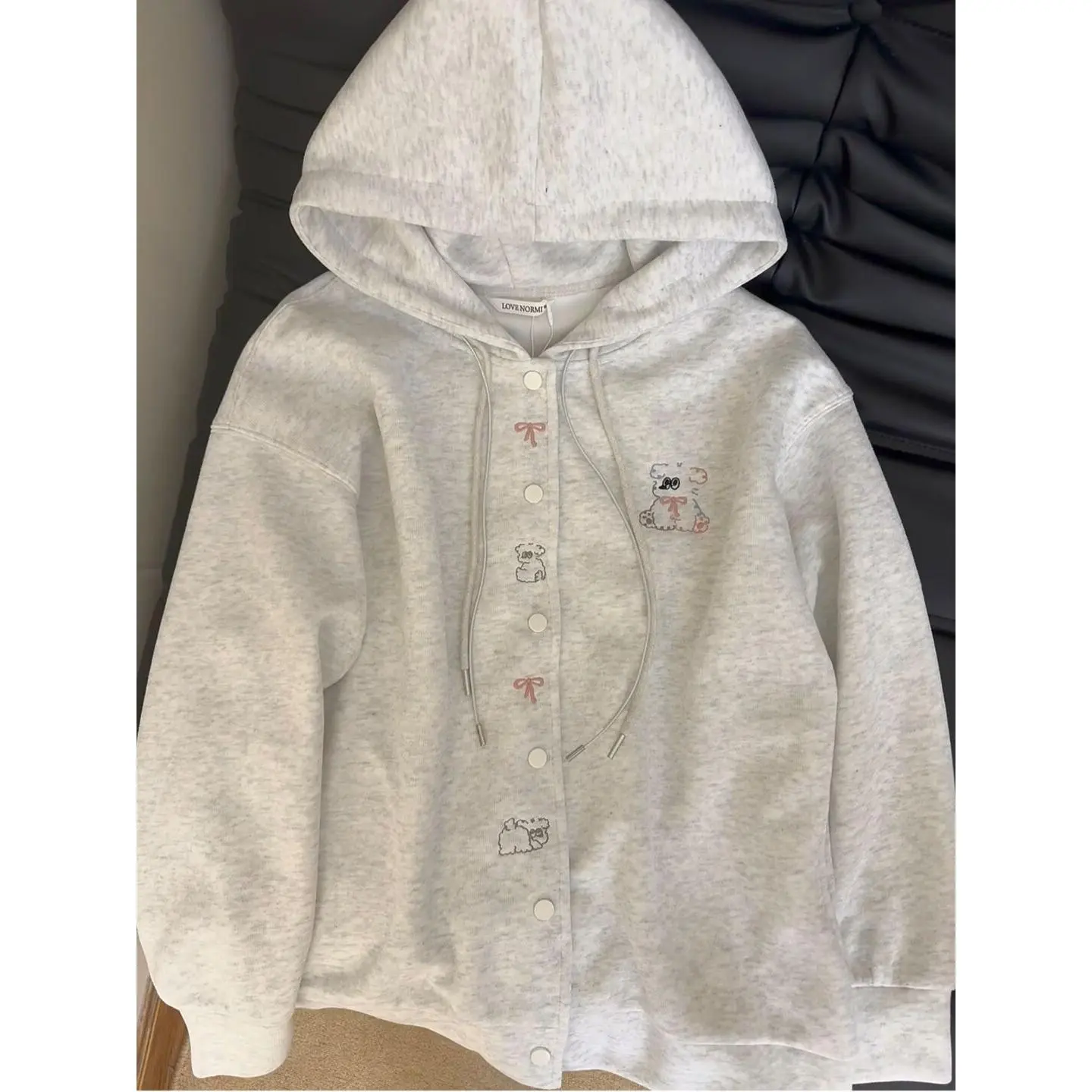Áo Hoodie, Màu Trơn Dành Cho Nữ, Phong Cách Hàn Quốc, Ngoại Cỡ, Dáng Rộng Vừa Vặn, Dài Tay