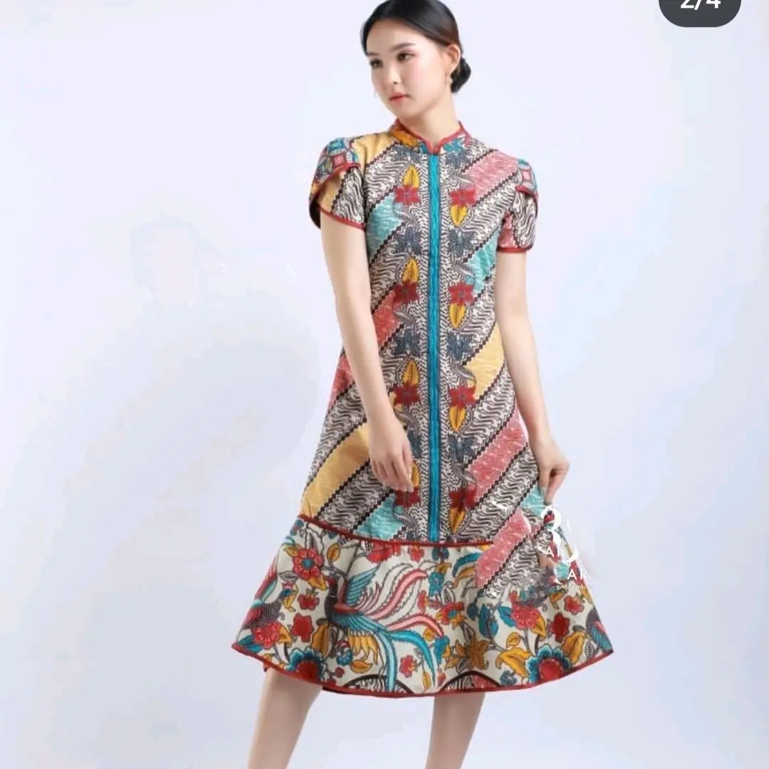 DRES BATIK PREMIUM MOTIF TIGANEGRI Dress Wanita Casual
