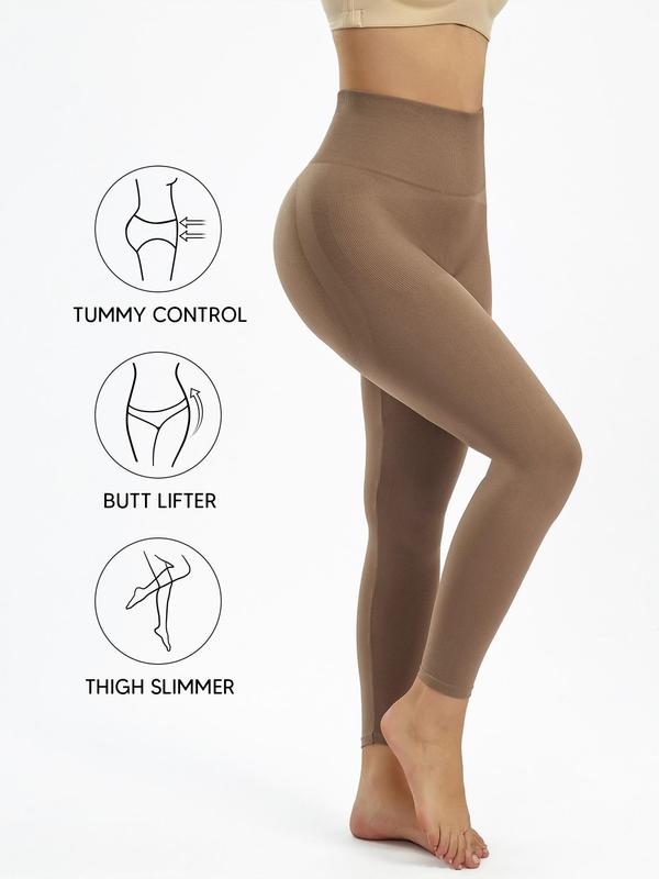 Plus Size High Waist Butt Lifting Shapewear Leggings, High Stretch Seamless Tummy Control Leggings, Women's Shapewear Bottoms For Summer Spring Fall 3