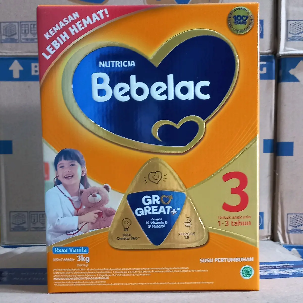 Bebelac Tahap 3 (1-3 tahun) 3000g Rasa Vanila/Madu ED 2026