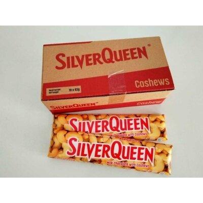 SILVERQUEEN 55g BESAR 1 BOX ISI 10 PCS varian Almonds with Milk chocolate | Milk Chocolate With Cashews Cokelat Mete Coklat 5