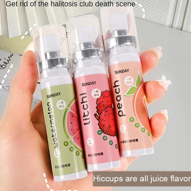 Product Introduction of [BUY 1 TAKE 2]SUNDDAY Peach Flavor Oral Freshening Spray Refreshing Oral Spray Portable Long-lasting Oral Care 22ML| Local Stock 22