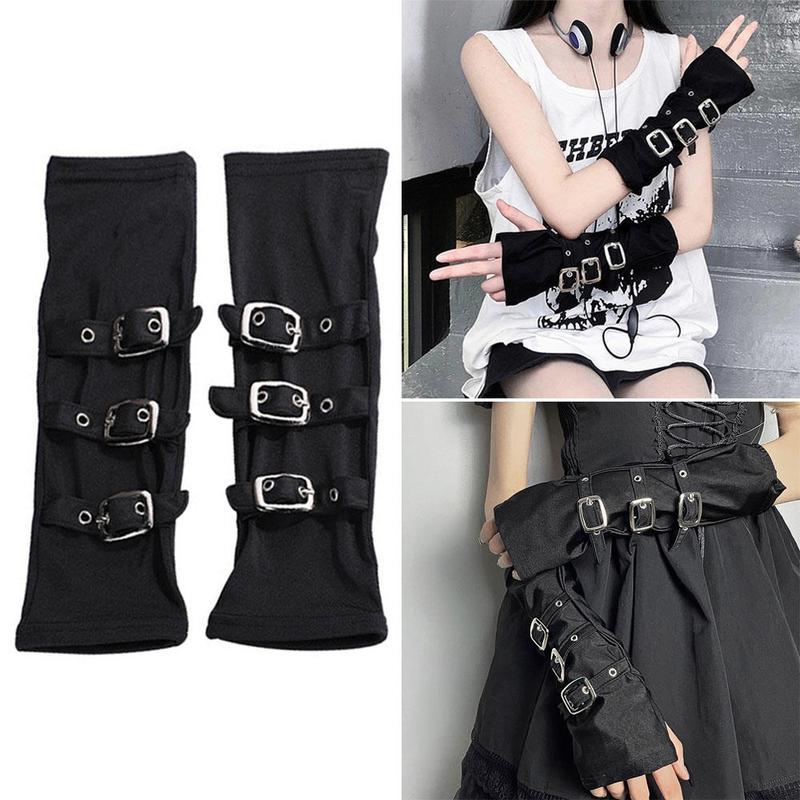 Product Introduction of Găng Tay Hở Ngón Phong Cách Lolita Punk, Hợp Xu hướng, Khóa Có Thể Điều Chỉnh Găng Cánh Tay, Cổ Điển, Dành Cho Nữ, Thích Hợp Biểu Diễn Sân Khấu, Găng Tay Hở Ngón 2