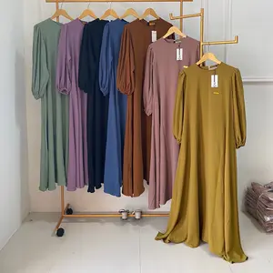 Alana Dress Gamis Muslim Wanita Polos By Zain Collection Bahan Crinkle  Airflow Woven Yarn Dyed Fabric Elegant