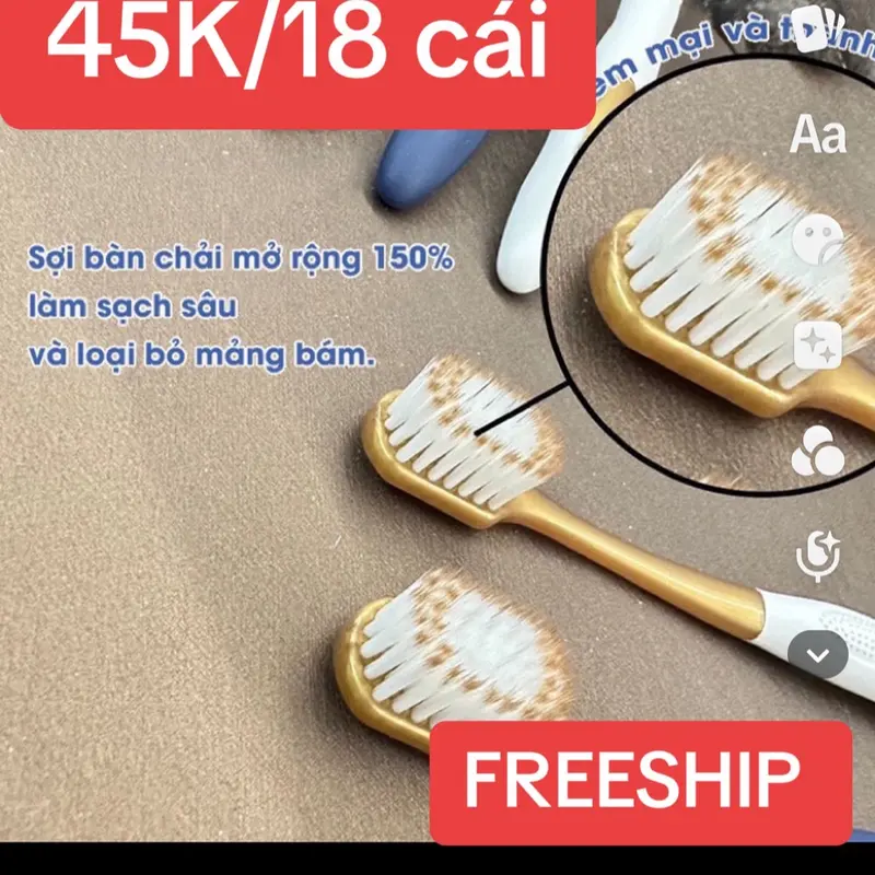 Combo 3 vỉ bàn chải 18 cái bàn chải đánh răng hàng nội địa trung TẶNG KÈM 4 HỘP TĂM CHỈ NHA KHOA 4