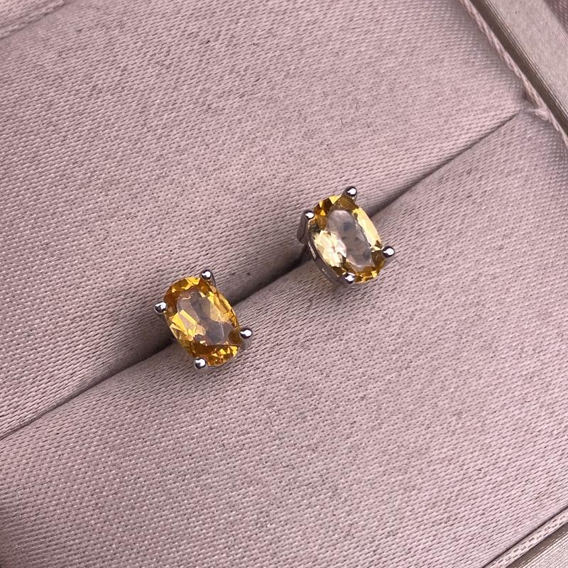 Product Introduction of Amethyst Garnet Citrine Blue Topaz Peridot Earrings S925 Silver Inlaid Classic Women's Earrings 2