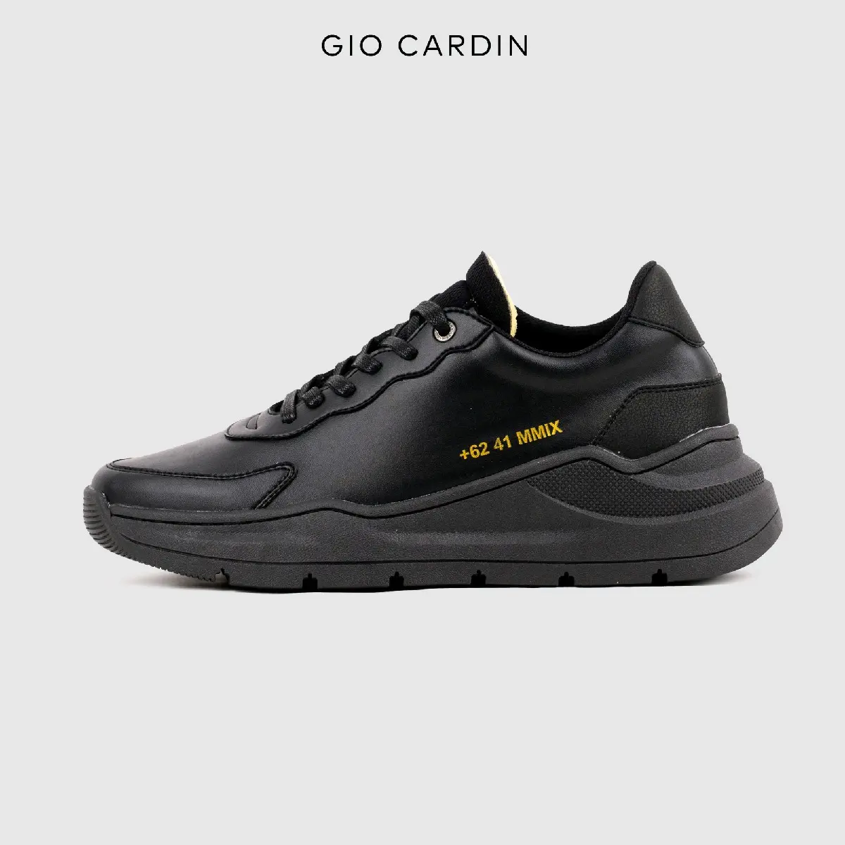 GIO CARDIN - Sepatu Sneakers Pria Wanita Zeus Triple Black Casual Shoes